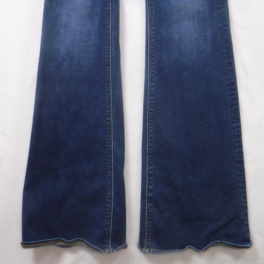 American Eagle Artist Flare Jeans Womens 8 X-Long Super Stretch Dark Wash Blue - Picture 14 of 15